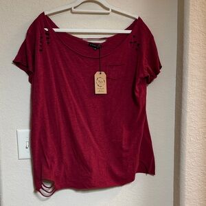 A Rare Bird Women's Off the Shoulder Red Top Size L/XL
